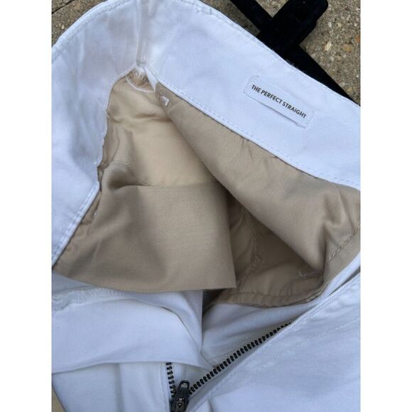 NWT LOFT The Perfect Straight White Pants 10 - Picture 9 of 12